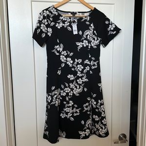 Ann Taylor | black/white floral dress, small